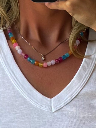 Electric Sunburst Gemstone Necklace