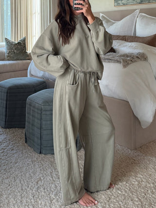 Lounge Around Pullover + Barrel Set | Sage
