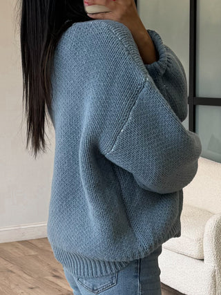 All Tied Up Bow Sweater | Dusty Blue