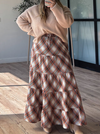 In Full Swing Plaid Skirt | Rust