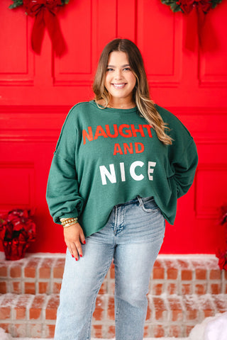 'Naughty and Nice' Graphic Pullover