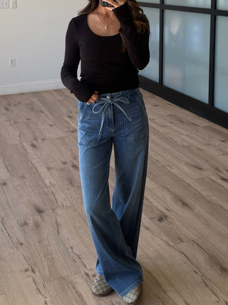 Comfy Fit Drawstring Jeans