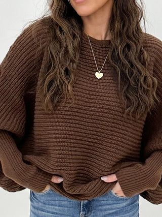 Harmony Ribbed Knit Sweater | Chocolate