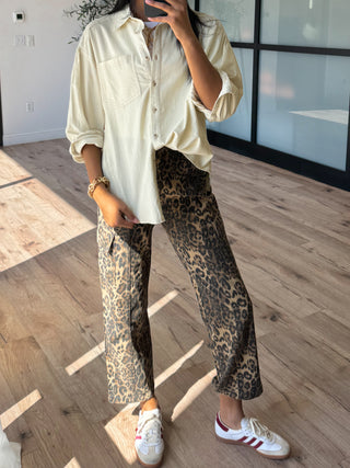 Untamed Printed Cargo Jeans | Leopard