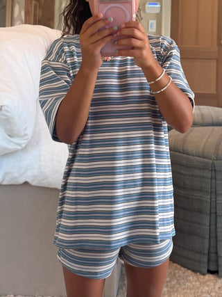 Tiny Jovi Ribbed Knit Set | Sky Cloud