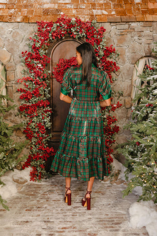 Deck The Halls Plaid Dress | Green