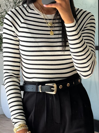 Corinne Stripe Knit Top