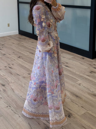 Lavender Mirage Floral Maxi Dress