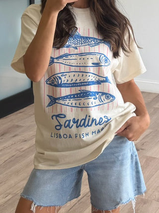 "Sardines" Oversized Graphic Tee