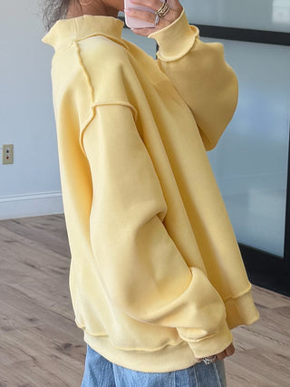 Inside-Out Mock Neck Sweatshirt | Canary