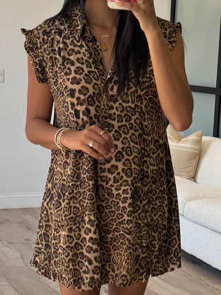 Evelyn Flutter Dress | Leopard | +Plus Available