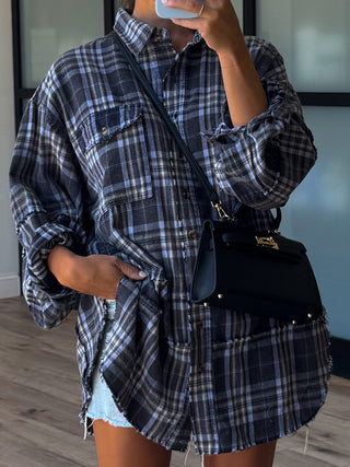 Vintage Flannel Button-Down | Midnight