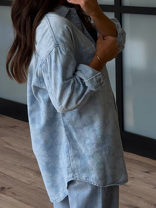 Jordyn Floral Denim Shacket | +Plus Available