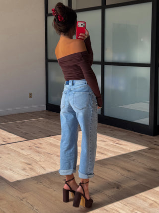 Ellery Off-The-Shoulder Bodysuit | Chocolate