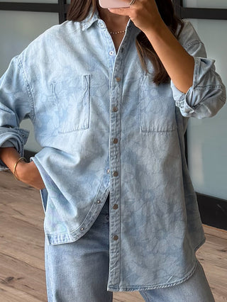 Jordyn Floral Denim Shacket | +Plus Available