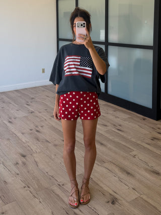 Ready Or Dot Linen Shorts