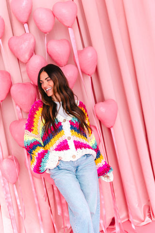 Wrapped In Color Stripe Cardigan