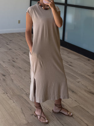 On The Go Midi Dress | Taupe