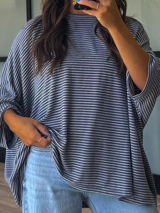 Dremme Brushed Knit Top | Dusty Blue