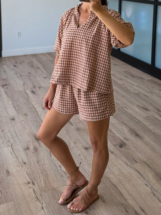 Bodhi Plaid Shorts | Caramel