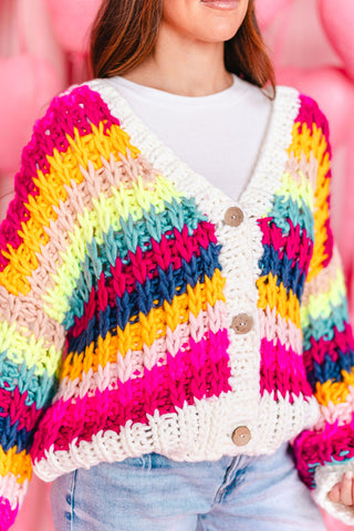 Wrapped In Color Stripe Cardigan