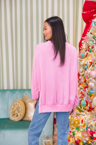 Comfy Ribbed Pullover | Bubblegum | +Plus Available | BLACK TUESDAY DOORBUSTER