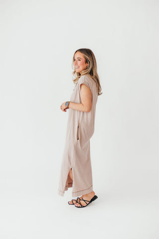 On The Go Midi Dress | Taupe