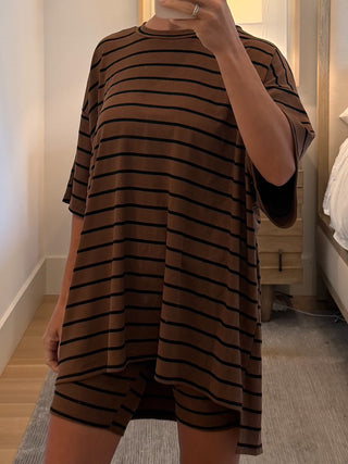 Novi Stripe Ribbed Tee + Shorts Set | 7 Colors Available | PREORDER