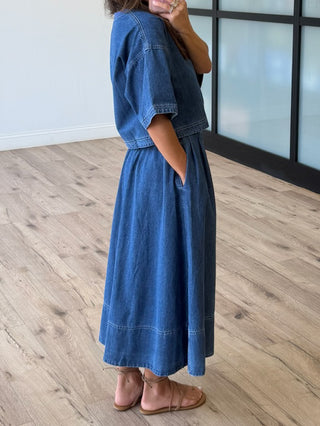 Full Fade Denim Top