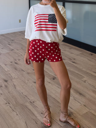 Ready Or Dot Linen Shorts