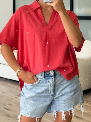 Oh My Stars Blouse | Red | FINAL SALE