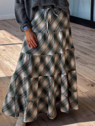 In Full Swing Plaid Skirt | Pine