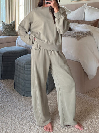 Lounge Around Pullover + Barrel Set | Sage