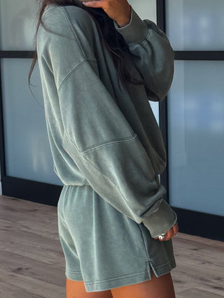 Stone Fade Terry Knit Set | Olive