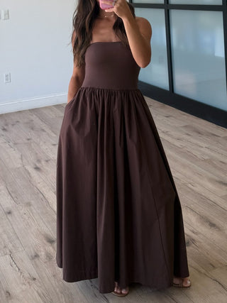 Markey Strapless Maxi Dress | Chocolate