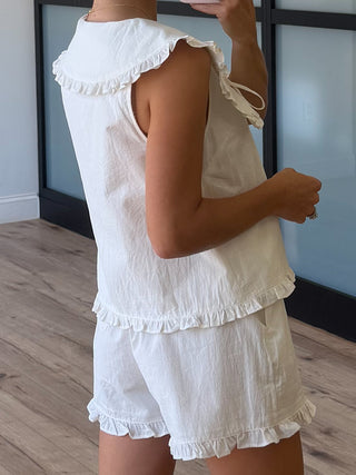 Pure Poise Front-Tie Collared Top