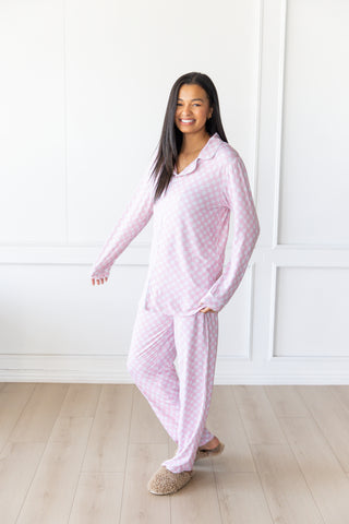 Checkered Pajama Set | Pale Pink | +Plus Available