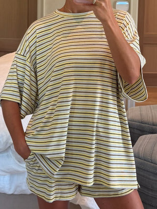 Jovi Ribbed Knit Tee + Shorts Set | Mellow Yellow | +Plus Available