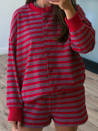Falling In Line Button-Front Top