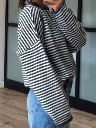 Isla Cardigan | Mini Striped Denim | RESTOCK