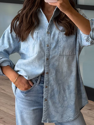 Jordyn Floral Denim Shacket | +Plus Available