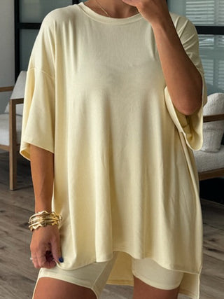 Novi Ribbed Tee + Shorts Set | Daffodil | +Plus Available