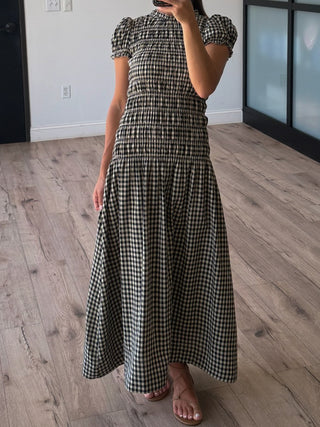Margaux Smocked Maxi Dress | Shadow Plaid