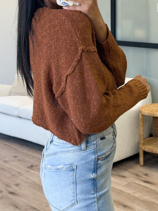 Darla Textured Sweater | Hickory | FINAL SALE