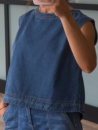 Denim Shift Tank | Medium Wash