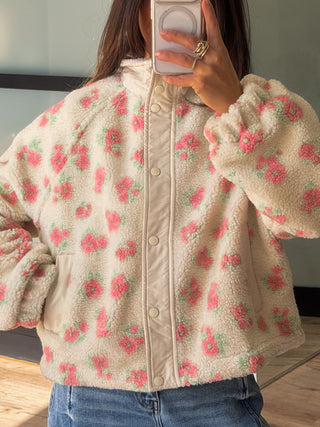 Calla Sherpa Bomber Jacket | Pink