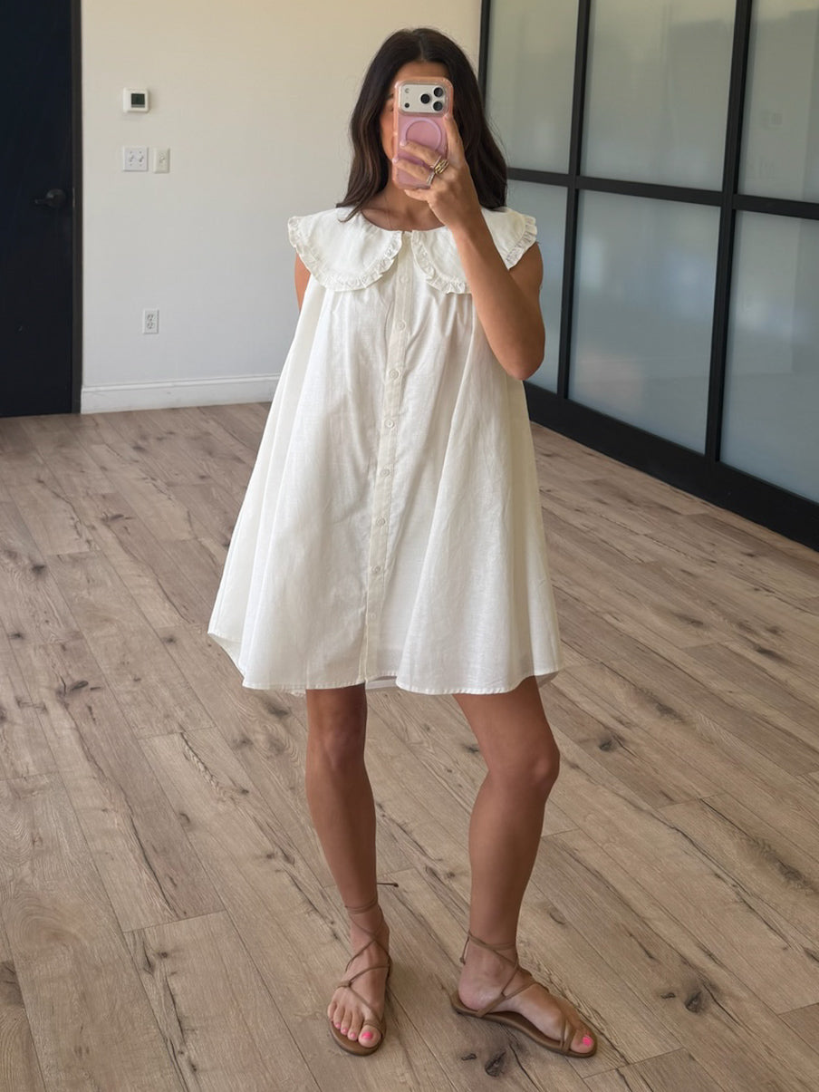 oversize collar dress ASOS DESIGN oversized collar mini dress in chocolate gingham