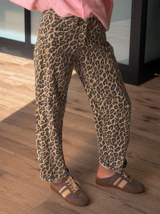 Fiera Leopard Barrel Jeans