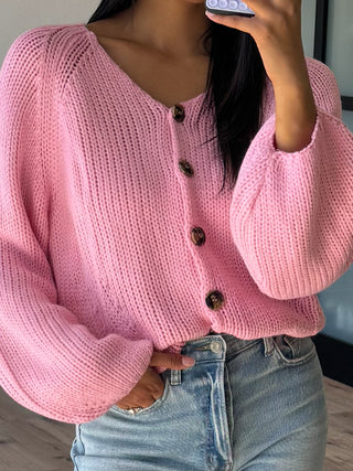 Georgie Knit Cardigan | Bubblegum