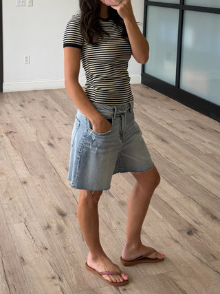 On With It Stripe Tee | Black